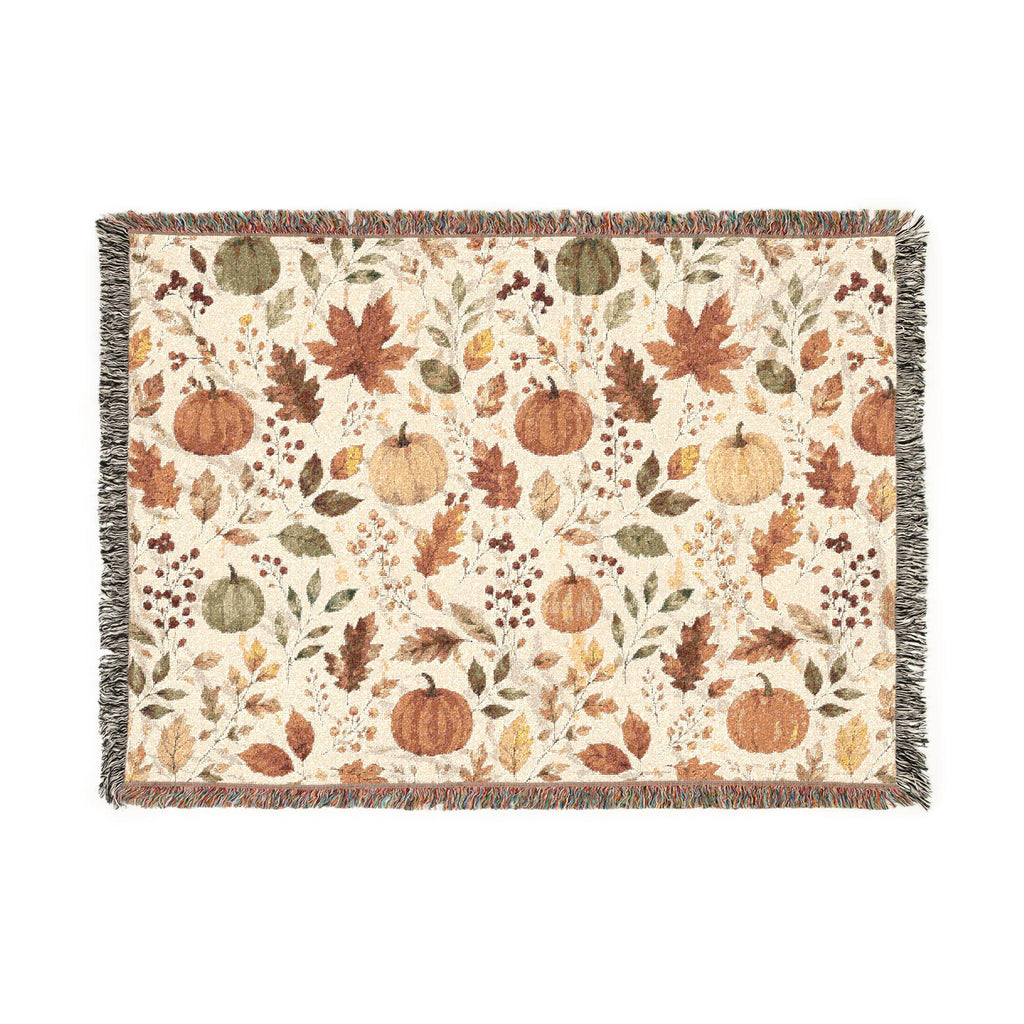 100% Cotton Autumn Woven Blanket | Fall Harvest Throw