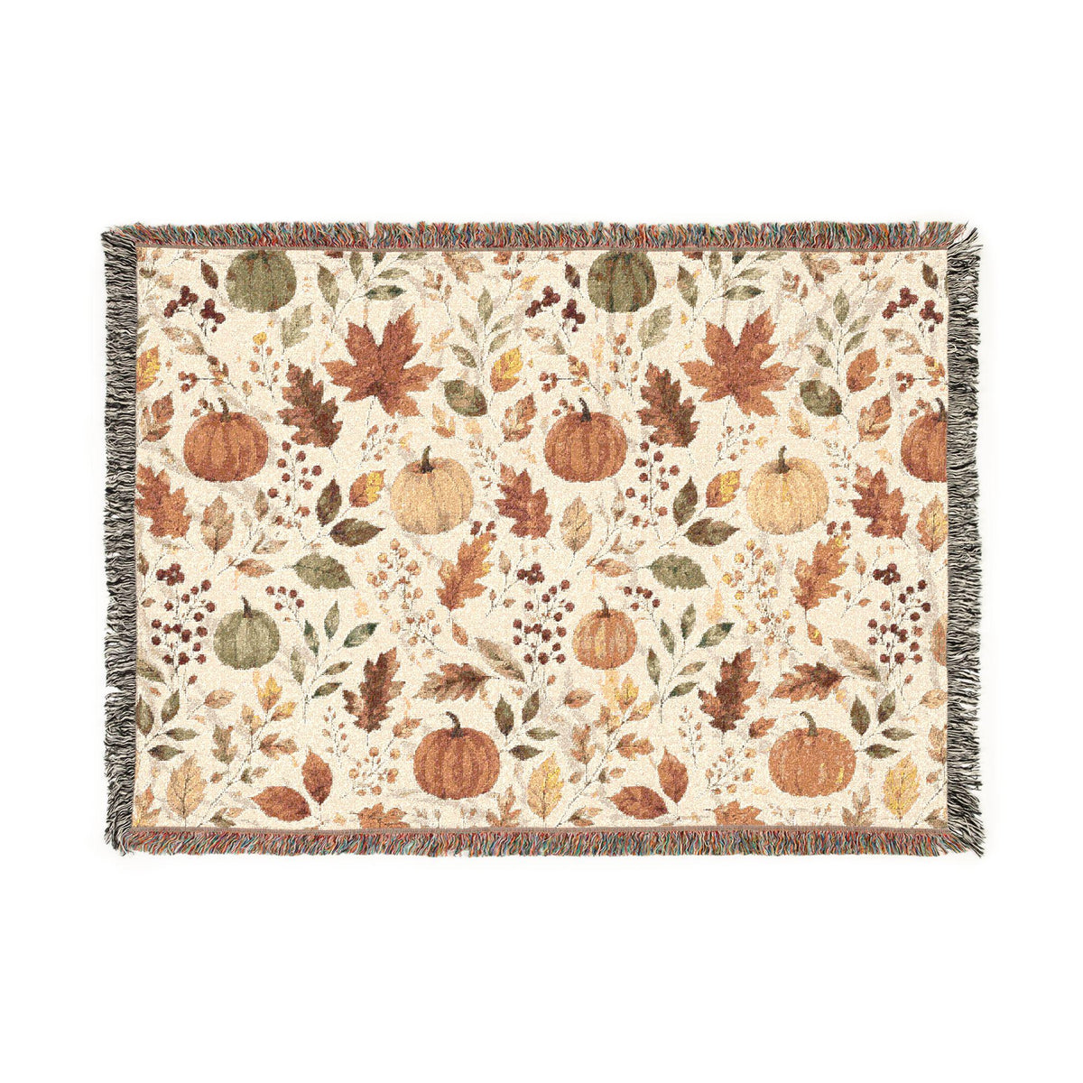 100% Cotton Autumn Woven Blanket | Fall Harvest Throw