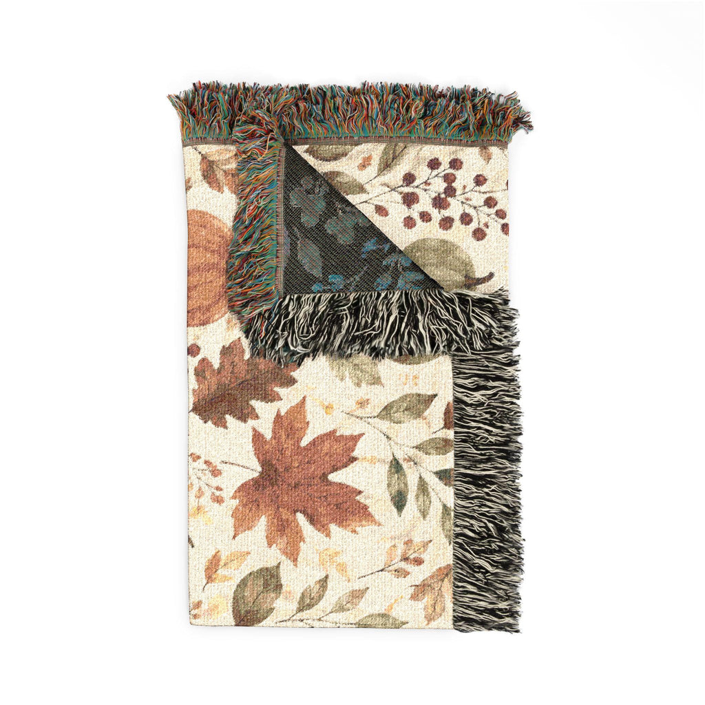 100% Cotton Autumn Woven Blanket | Fall Harvest Throw
