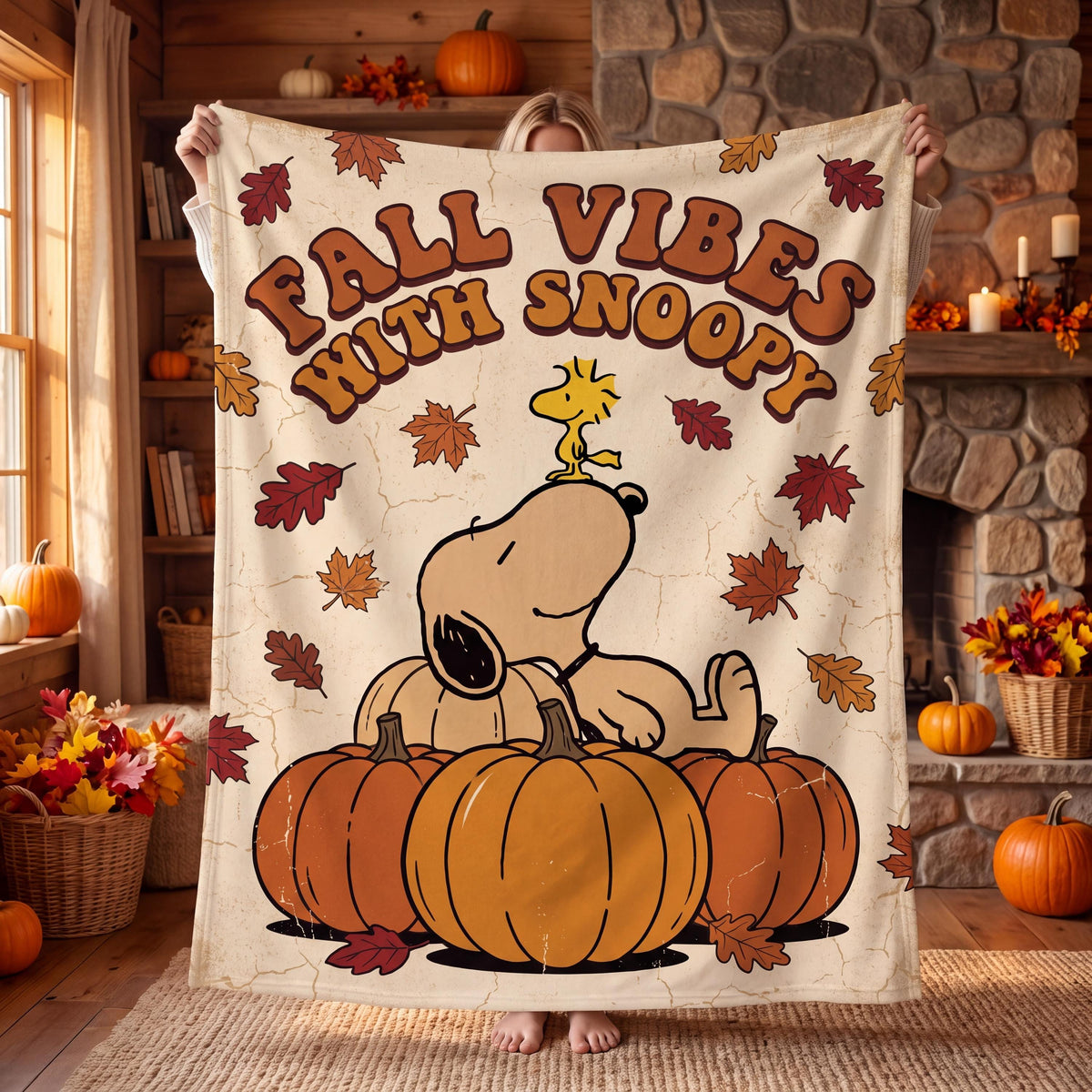 Rustic Pumpkin Patch Pup Flannel Blanket, Cozy Harvest Hound Throw, Autumn Farmhouse Bedding, Warm Fall Gift for Best Friend