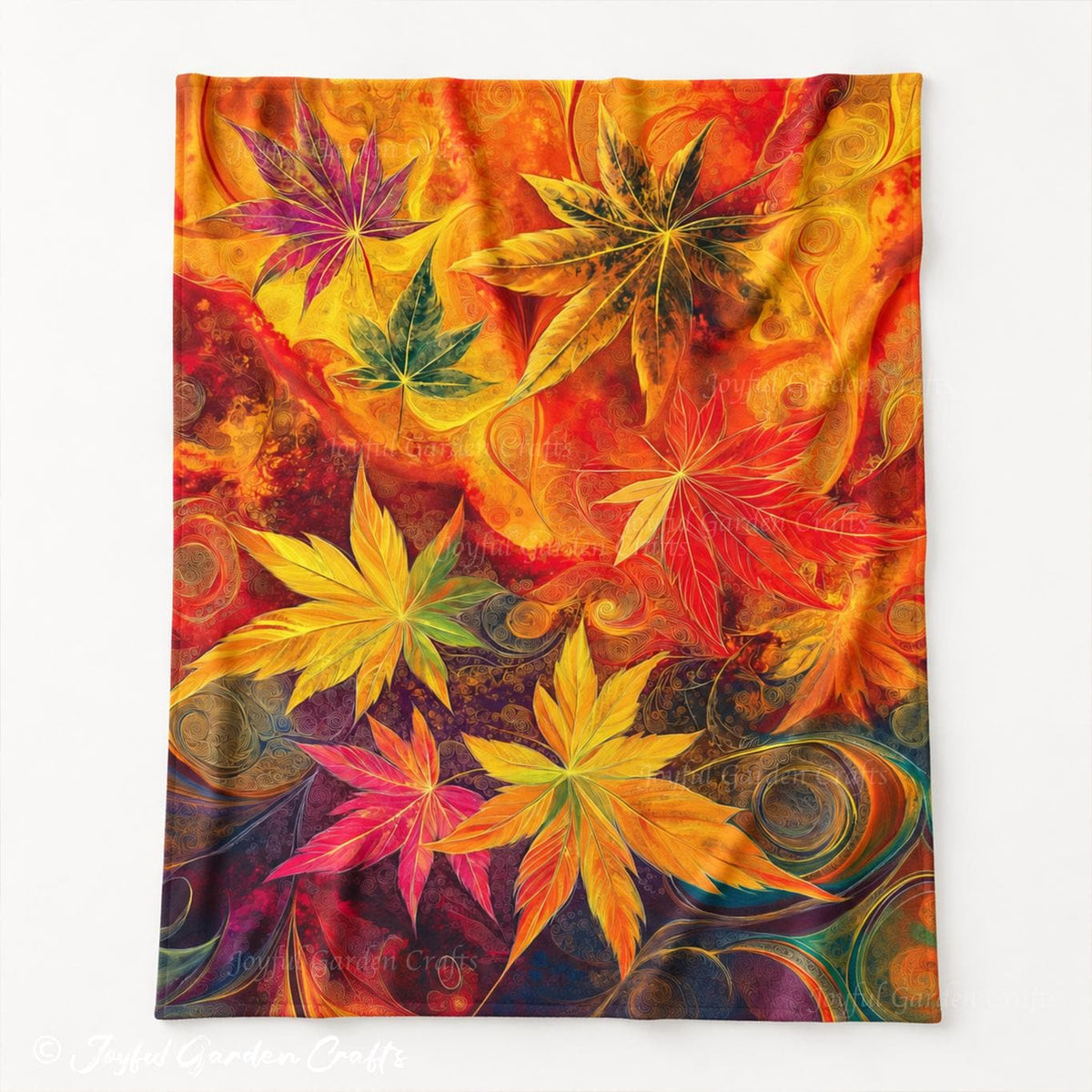 Autumn Leaves Throw Blanket Colorful Fall Foliage Velveteen Blanket Cozy Maple Leaf Home Decor Fall Gift