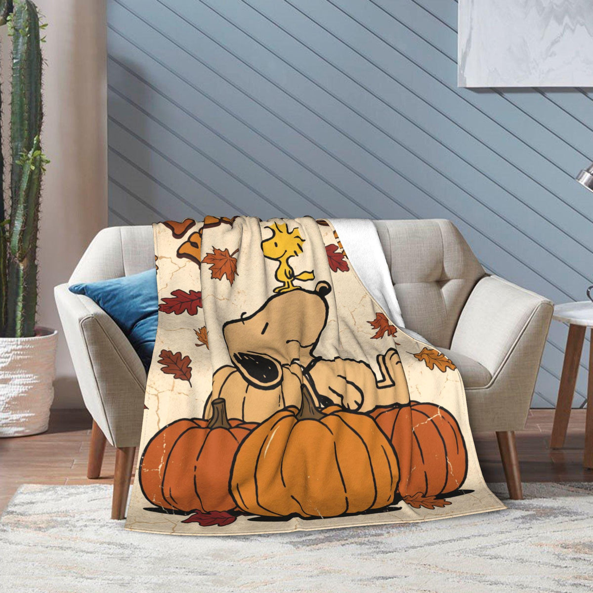 Rustic Pumpkin Patch Pup Flannel Blanket, Cozy Harvest Hound Throw, Autumn Farmhouse Bedding, Warm Fall Gift for Best Friend