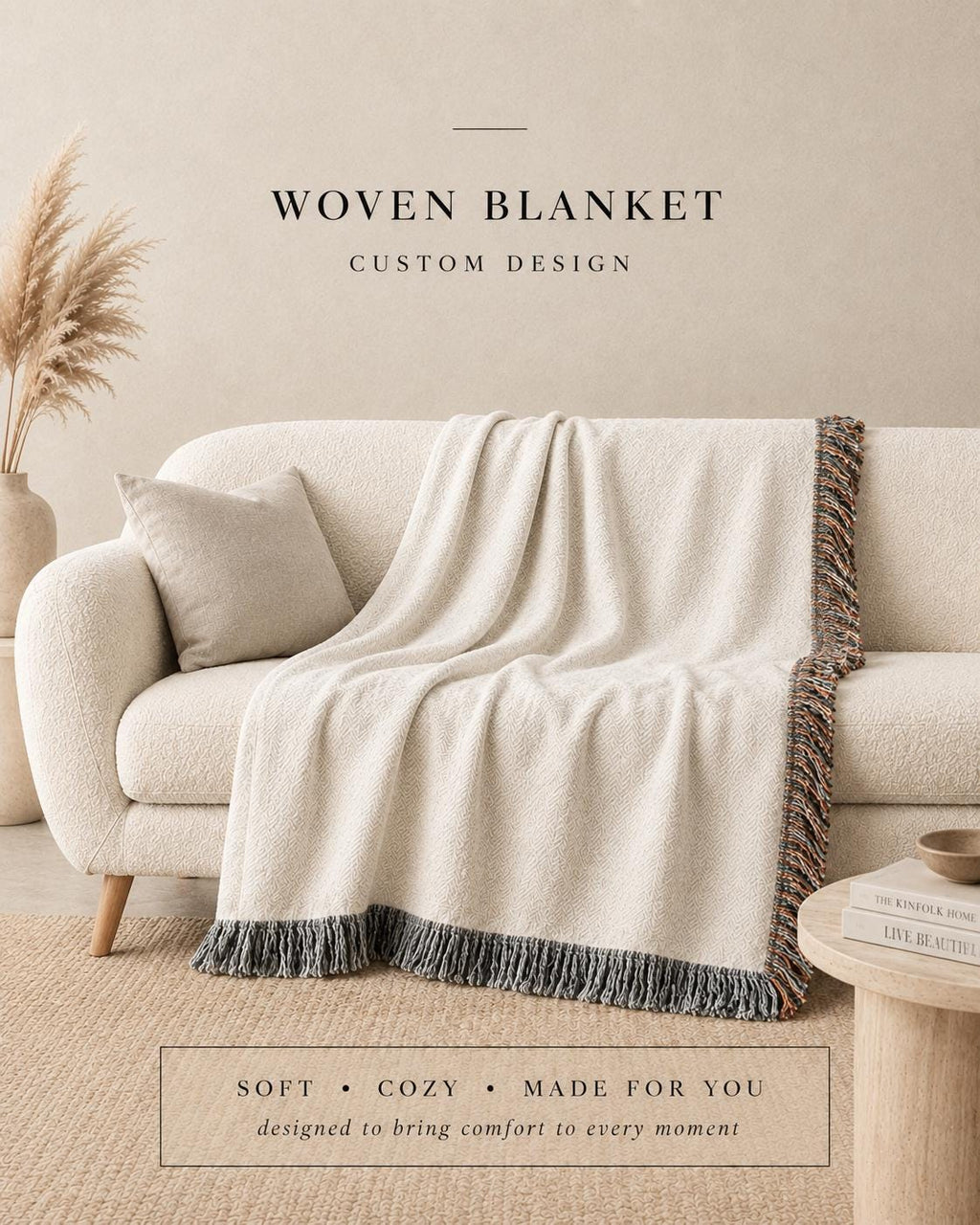 Autumn Woven Blanket, Fall Leaves Throw, Cozy Rustic Home Decor, Thanksgiving Decor, Nature Lover Gift