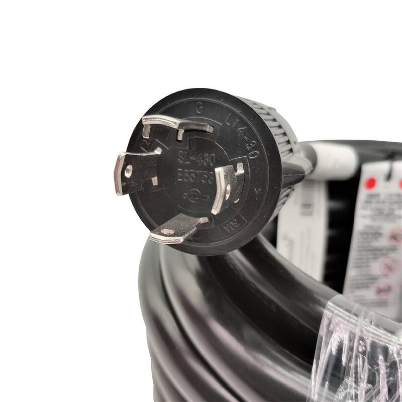 50 ft. 10/4 NEMA L14-30 Generator Extension Cord (NEMA L14-30P to L14-30R with Lighted) UL Listed