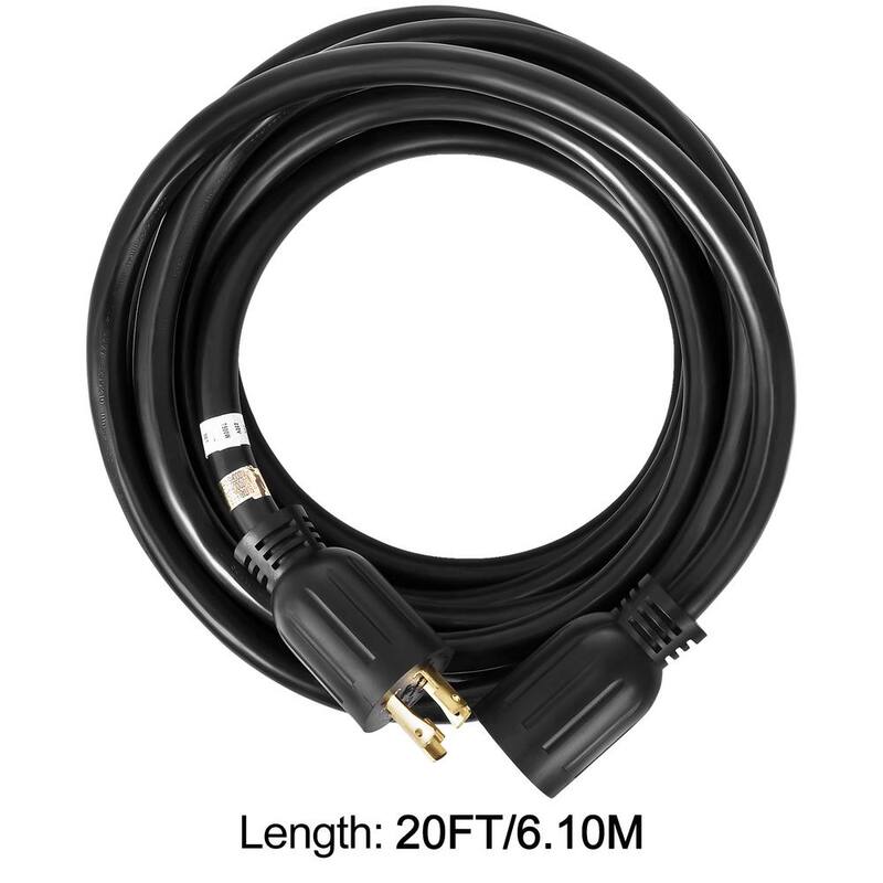 Generator Power Cord 20 ft. 30 Amp RV Power Extension Cord 10AWG/4C SJTW NEMA L14-30 with Strap Locked Plug for RV Home