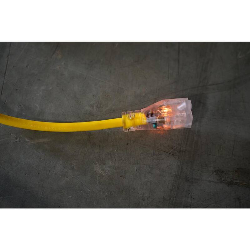 25 ft. 12/3 SJTW Outdoor Heavy-Duty Extension Cord with Power Light Plug